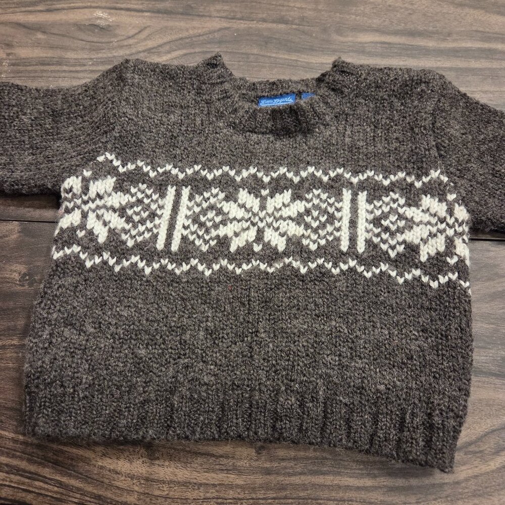 Little Legends Boys 24 Month Adorable Charcoal Gray and White Sweater